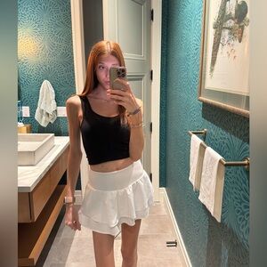 White Ruffle tennis Skirt